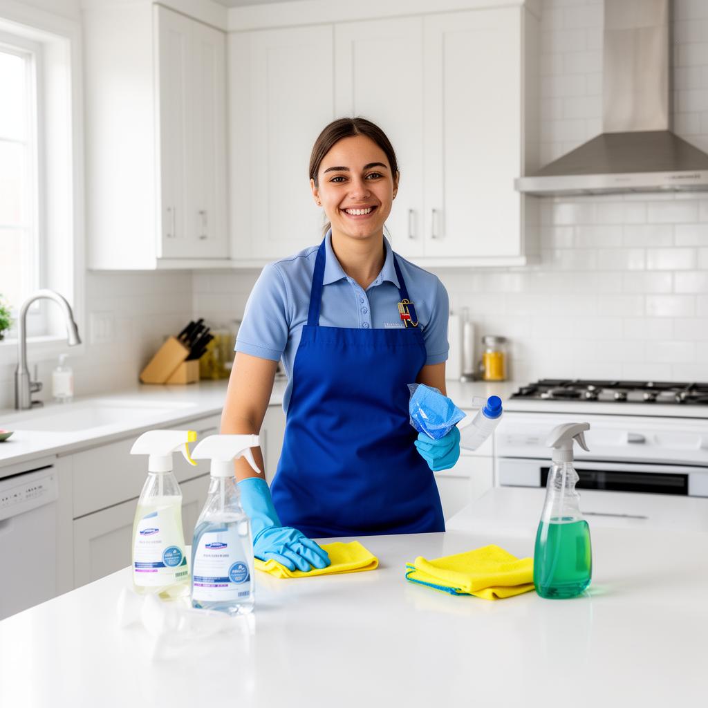 Professional Tended cleaner in a modern Brisbane kitchen